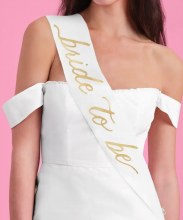 Sash Bride To Be Wht/Gold