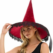Witch Hat Red w/ Lace