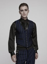 Punk Vest Blk/Blue Stripe 2XL