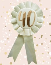 Rose Gold 40th Birthday Badge