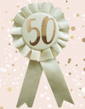 Rose Gold 50th Birthday Badge