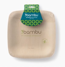 Bamboo 7in Square Plates 8pk