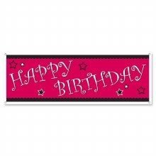 Happy Birthday Banner Hot Pink