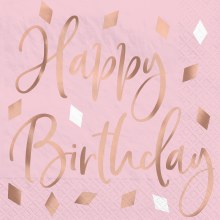 Blush Birthday Beverage Napkins 16ct