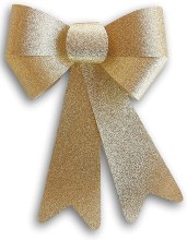 Bow Glitter 9in Gold