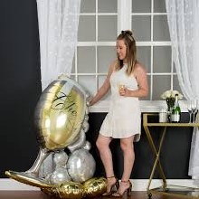 Champagne Glass, Airloonz • Mega Jumbo 51in. Freestanding Mylar Air-Filled Balloon