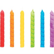 Candle Spiral Rainbow 24pk