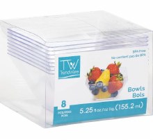Bowl Plast Sq Clear 3.5"