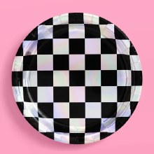 Checkered 9" Plates 25ct