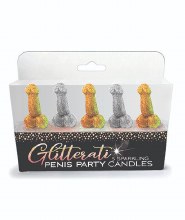 Glitterati Penis Candles 5pk