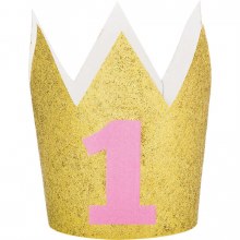 Crown First Birthday Pink