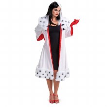 Cruella Coat & Gloves Adult Lg