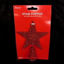 Sparkly Red Star Tree Topper