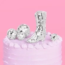 Cake Topper Cowgirl Boot Disco