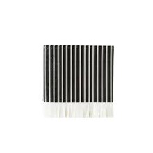 Fringed Blk/Wht Stripe Bev Nap