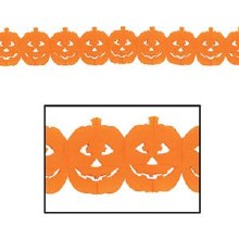 Tissue Jack-O-Lantern Garland 12ft.