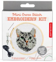 Mini Embroidery Kit Tabby Cat