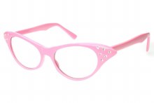 Glasses 50's Rhinestone Pink