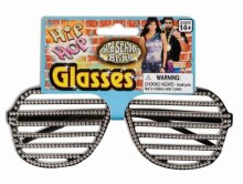 Glasses Rhinestone Slats Black