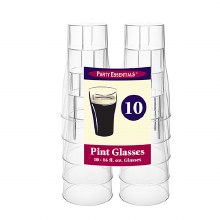 Glasses Pint 16oz Plastic 10ct