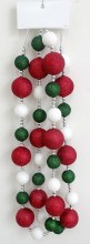 Garland 6' Red/Grn/Wht Glitter