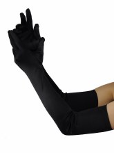 Gloves Long Black Satin
