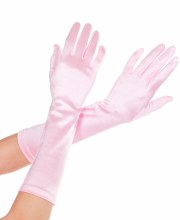 Long Satin Gloves Light Pink