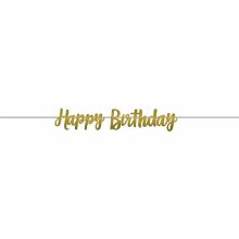 Gold Birthday Ribbon Banner