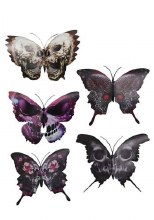 Skull Butterfly Clips
