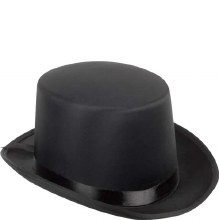 Black Satin Top Hat