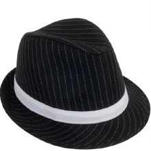 Fedora Black with White Stripe