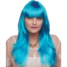 Long Wig Neon Blue