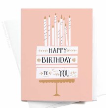 Classic Pink Cake Hapy Birthday Card