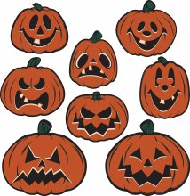 Halloween Pumpkin Cutouts • 8 Pack