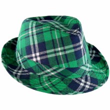Hat Fedora Green Plaid St Patricks Day
