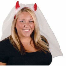 Headband  Veil w/ Devil Horns