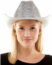 Cowboy Hat Silver Rhinestone