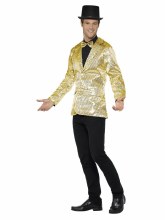 Jacket Sequin Gold Mens Lg