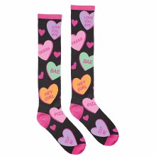 Knee High Socks Conversation Hearts