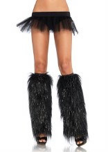 Leg Warmers Furry Black/Slv