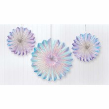 Luminous Iridescent Fan Decor 3ct