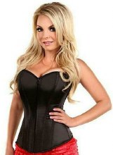 Black Satin Sweetheart Corset L
