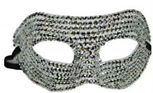 Half Mask Silver Rhinestone