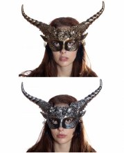 Mask Horned Devil Half Gold