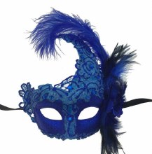 Mask Venetian Sidefeather Dark Blue