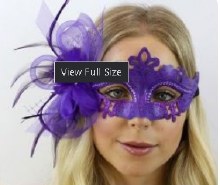 Mask Venetian Feather Purple