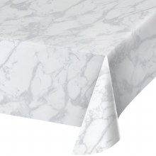 Marble WhtPrint Pl Tablecover