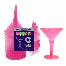 Martini Glasses Pink 8oz 10ct