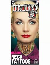 TattooFX Moth Neck Tattoo