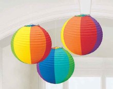 Paper Lantern Rainbow 3pk